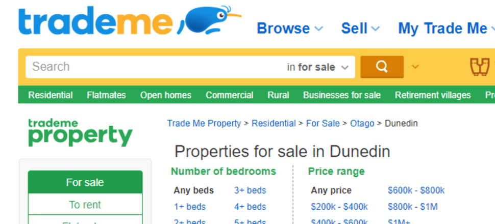 Trade Me website