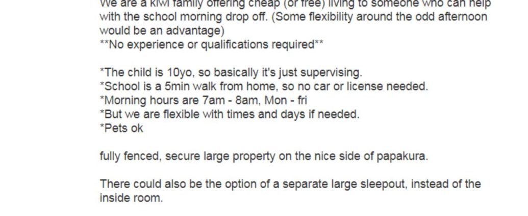 flatmate wanted ad