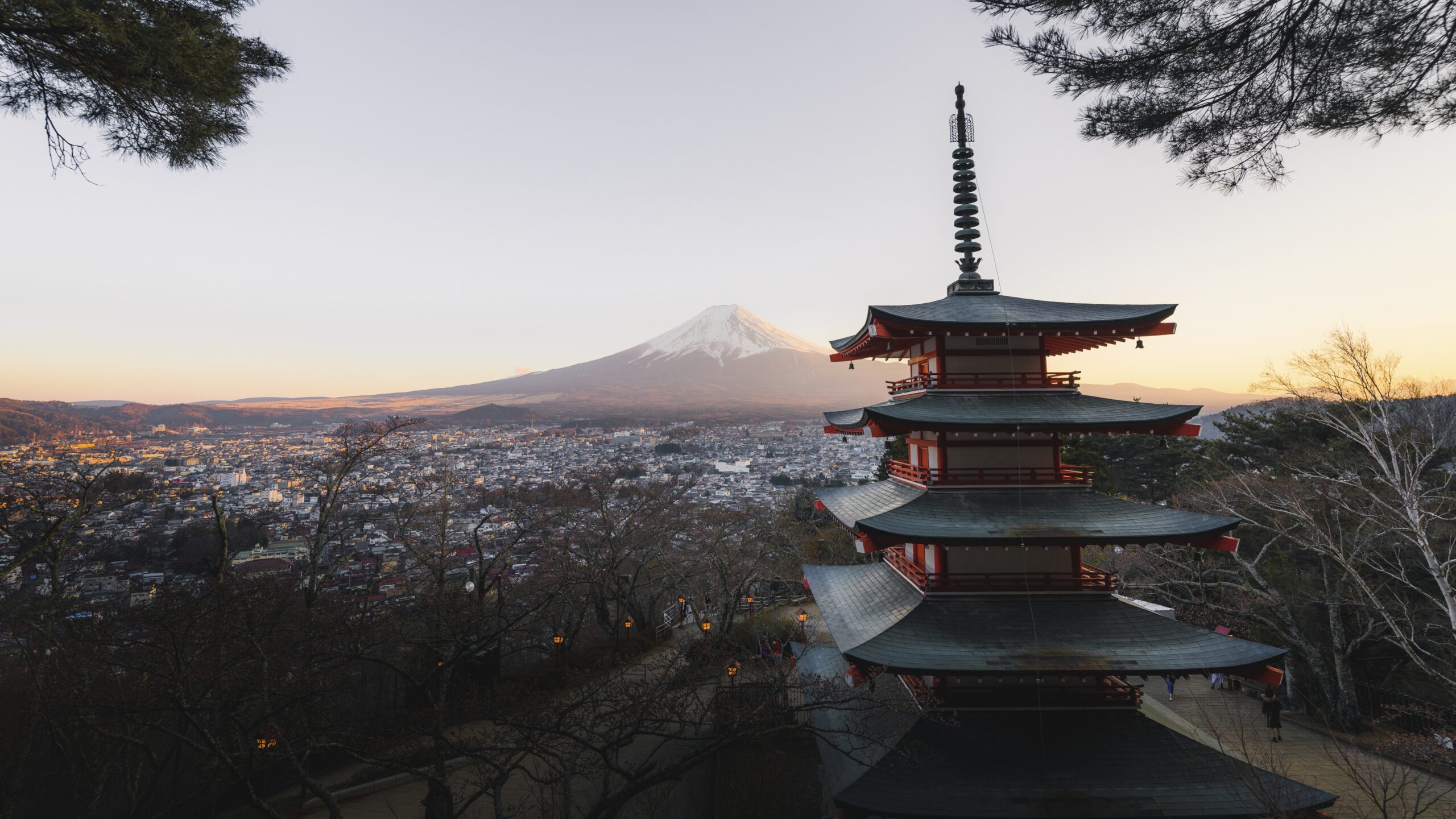 Mt. Fuji and Chureito pagoda in Tokyo, Japan