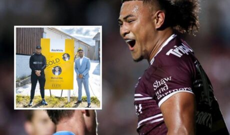 NRL star Haumole Olakau'atu surprises parents with their first home.