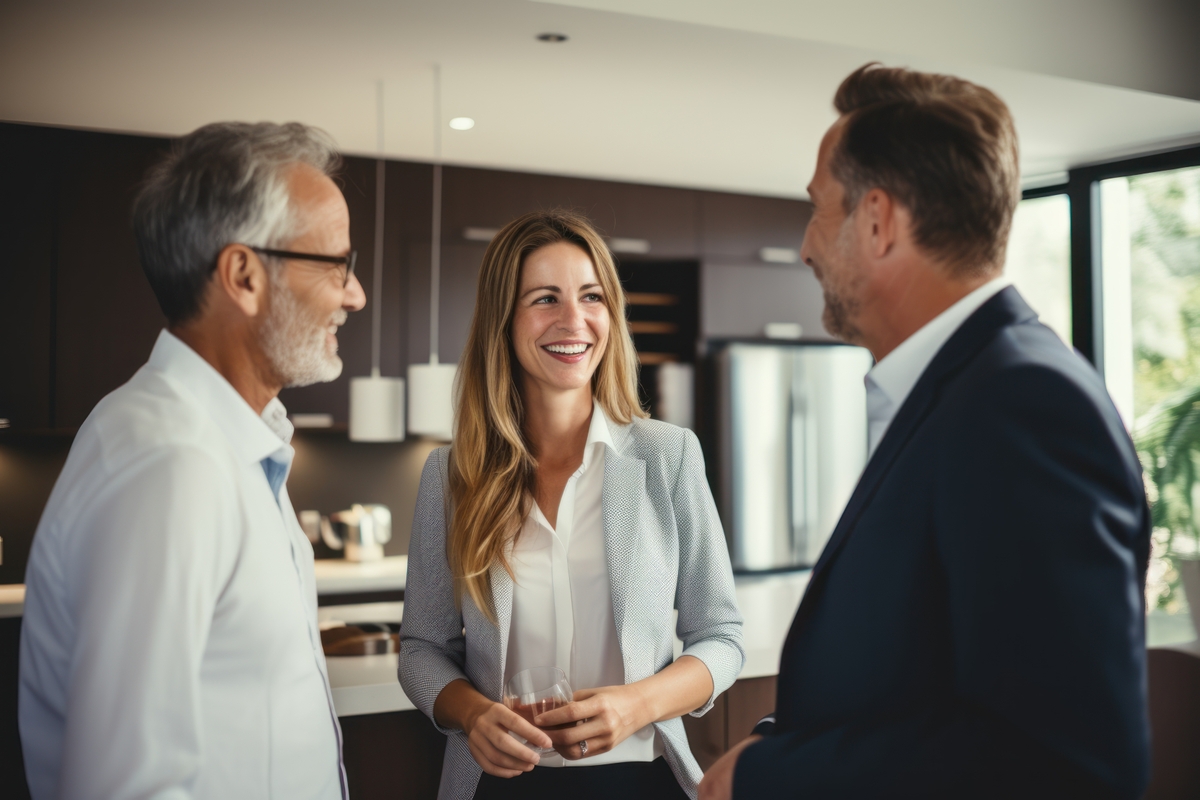 Realtor talking to clients