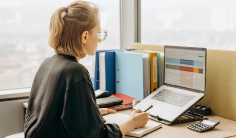 Photo by Mikhail Nilov: https://www.pexels.com/photo/woman-looking-at-the-screen-of-her-laptop-8297058/