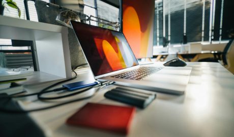 Photo by Jakub Zerdzicki: https://www.pexels.com/photo/modern-office-workspace-with-laptop-and-external-drives-29238152/