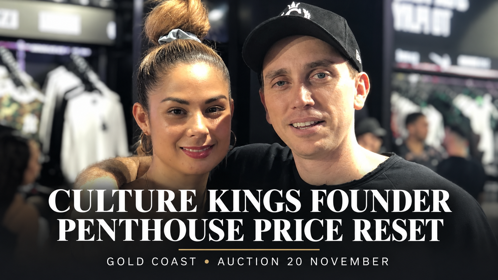 Simon and Tah-nee Beard with the headline “Culture Kings founder — Penthouse price reset”.