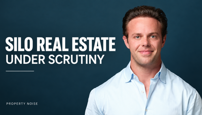 Portrait of Connor Armstrong beside the headline “Silo Real Estate Under Scrutiny”, with Property Noise branding.